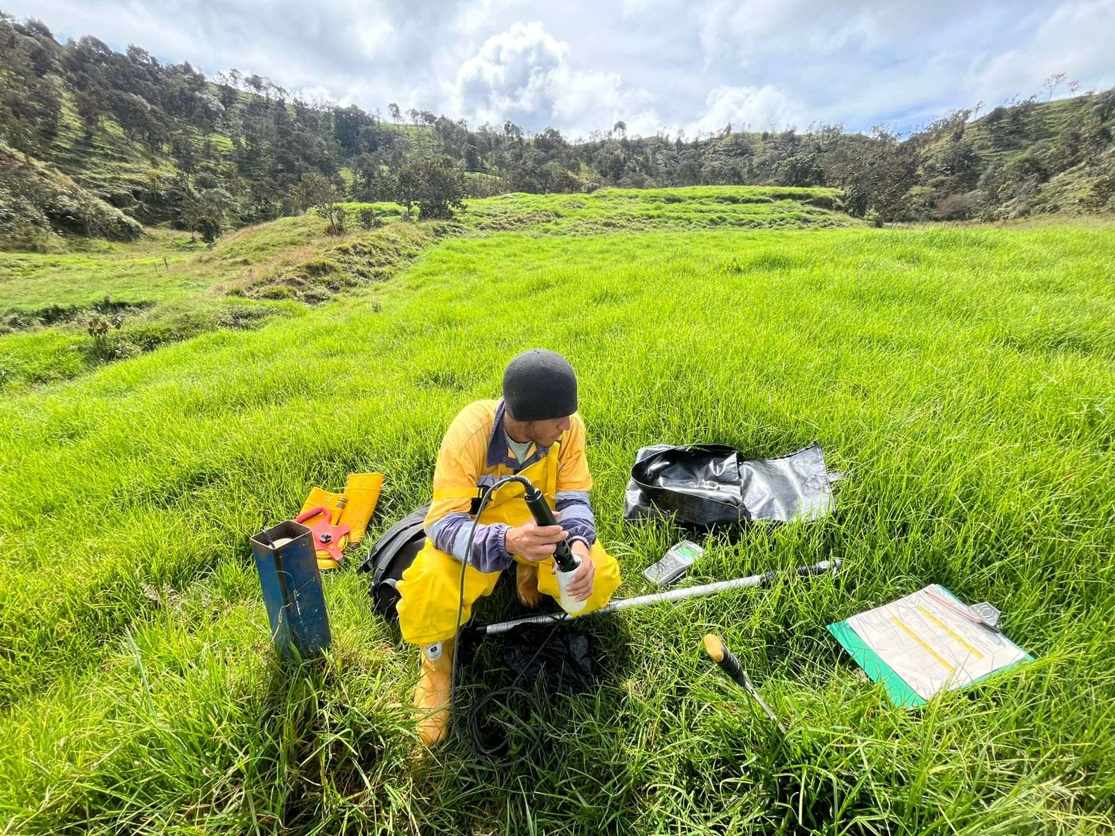 Geologist conducting surface exploration work